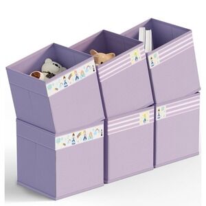 homyfort 11x11 Inch Storage Cube Bins, Fabric Cube Storage Organizer  (Purple